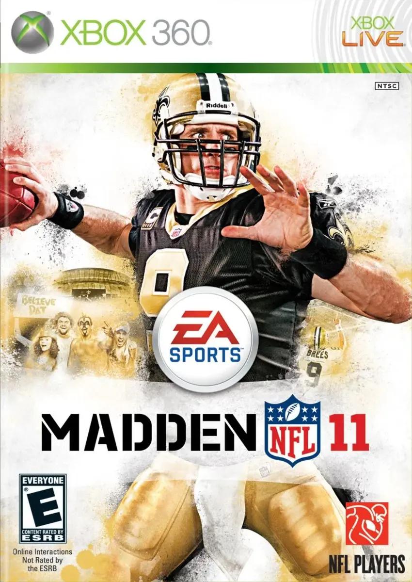 Drew Brees throws a blinder for the Madden 11 cover.